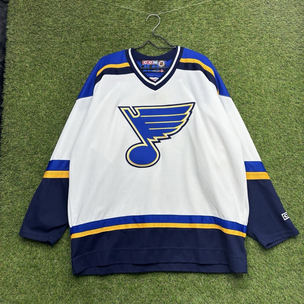 CCM St. Louis Blues Mic Jersey Mens XL Blank NHL 90s NHL White Vintage